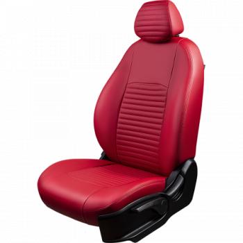 Комплект чехлов для сидений (ЦЗС 2Г Илана+Орегон) ТУРИН-3 ст ЛАЙН Lord Autofashion Hyundai Solaris RBr седан дорестайлинг (2010-2014) (красный, вставка красная, строчка красная)