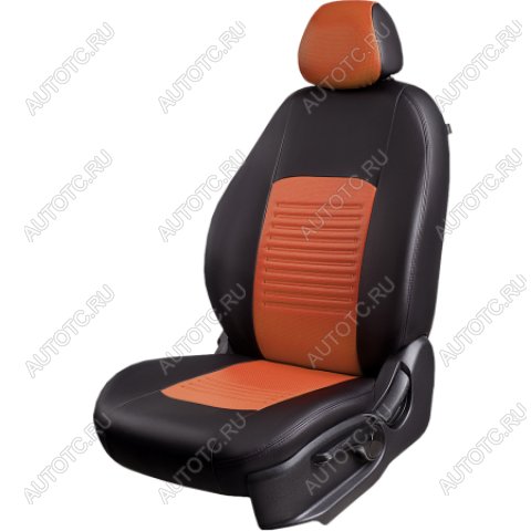 9 449 р. Комплект чехлов для сидений (РЗСиС 40/60 3Г Илана+Орегон) ТУРИН Lord Autofashion KIA Ceed 1 ED рестайлинг, хэтчбэк 5 дв. (2010-2012) (черный, вставка коричневая/бежевая, строчка черная)  с доставкой в г. Вологда