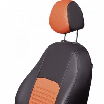9 449 р. Комплект чехлов для сидений (РЗСиС 40/60 3Г Илана+Орегон) ТУРИН Lord Autofashion KIA Ceed 1 ED рестайлинг, хэтчбэк 5 дв. (2010-2012) (черный, вставка коричневая/бежевая, строчка черная)  с доставкой в г. Вологда. Увеличить фотографию 7