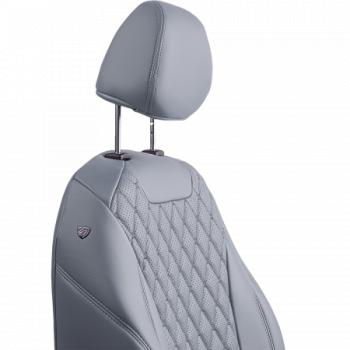 13 949 р.  Комплект чехлов для сидений (РЗС 60/40 2Г Орегон) БАЙРОН Lord Autofashion  KIA Rio  3 QB (2011-2017) дорестайлинг седан, рестайлинг седан (серый, вставка серая, строчка темно-серая)  с доставкой в г. Вологда. Увеличить фотографию 4