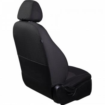 3 699 р. Комплект чехлов для сидений (РЗС 60/40 2Г жаккард) СТАНДАРТ Lord Autofashion KIA Rio 3 QB дорестайлинг седан (2011-2015) (черный, вставка Сеул красный, строчка черная)  с доставкой в г. Вологда. Увеличить фотографию 2
