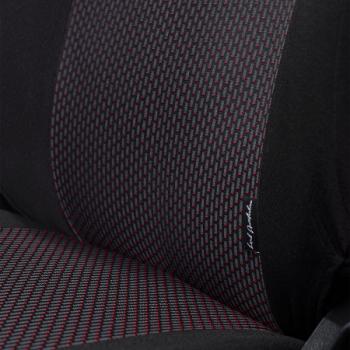 3 699 р. Комплект чехлов для сидений (РЗС 60/40 2Г жаккард) СТАНДАРТ Lord Autofashion KIA Rio 3 QB дорестайлинг седан (2011-2015) (черный, вставка Сеул красный, строчка черная)  с доставкой в г. Вологда. Увеличить фотографию 12