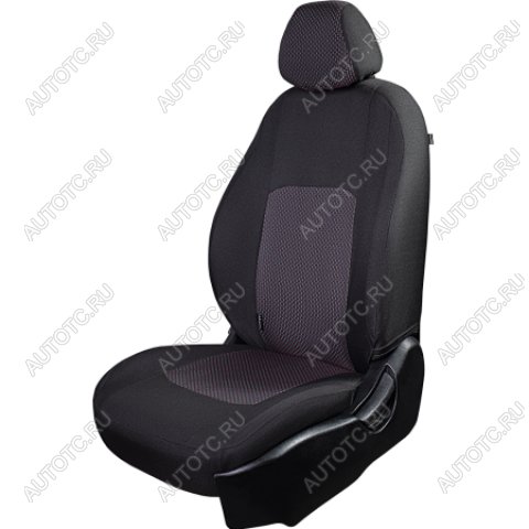 3 699 р. Комплект чехлов для сидений (РЗС 60/40 2Г жаккард) СТАНДАРТ Lord Autofashion KIA Rio 3 QB дорестайлинг седан (2011-2015) (черный, вставка Сеул красный, строчка черная)  с доставкой в г. Вологда