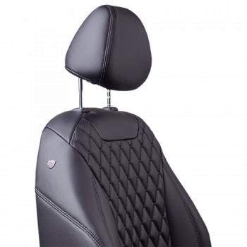 17 449 р. Комплект чехлов для сидений (ЦЗС Орегон) БАЙРОН ст БАЙРОН Lord Autofashion Лада 2106 (1975-2005) (черный, вставка черная, строчка черная)  с доставкой в г. Вологда. Увеличить фотографию 6