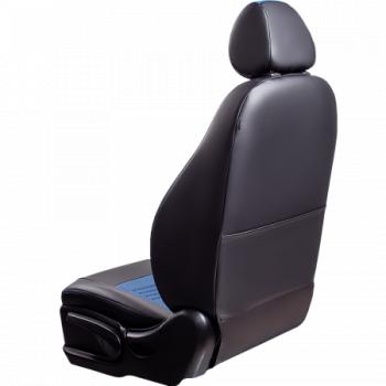 6 799 р. Комплект чехлов для сидений (ЦЗС 2П Илана+Орегон) ТУРИН СТ Lord Autofashion Renault Duster HS рестайлинг (2015-2021) (черный, вставка синяя, строчка синяя)  с доставкой в г. Вологда. Увеличить фотографию 4