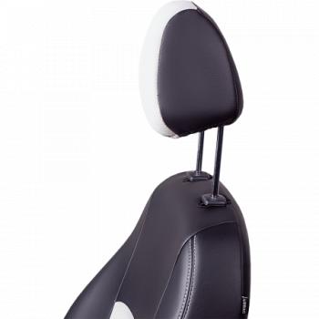 6 799 р. Комплект чехлов для сидений (ЦЗС 3Г Илана+Орегон) ТУРИН СТ Lord Autofashion Renault Fluence рестайлинг (2012-2016) (черный, вставка белая, строчка белая)  с доставкой в г. Вологда. Увеличить фотографию 6