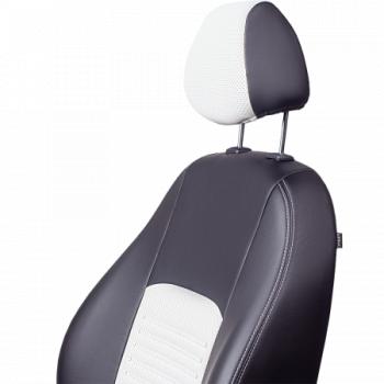 6 799 р. Комплект чехлов для сидений (ЦЗС 3Г Илана+Орегон) ТУРИН СТ Lord Autofashion Renault Fluence рестайлинг (2012-2016) (черный, вставка белая, строчка белая)  с доставкой в г. Вологда. Увеличить фотографию 7