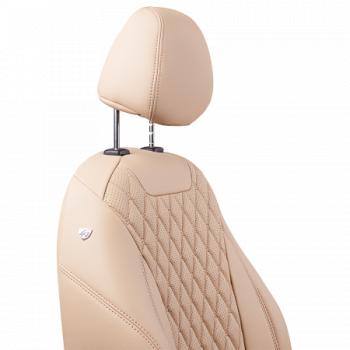 14 999 р. Комплект чехлов для сидений (Орегон) БАЙРОН ст БАЙРОН Lord Autofashion Subaru Forester SJ дорестайлинг (2012-2016) (бежевый, вставка бежевая, строчка бежевая)  с доставкой в г. Вологда. Увеличить фотографию 4
