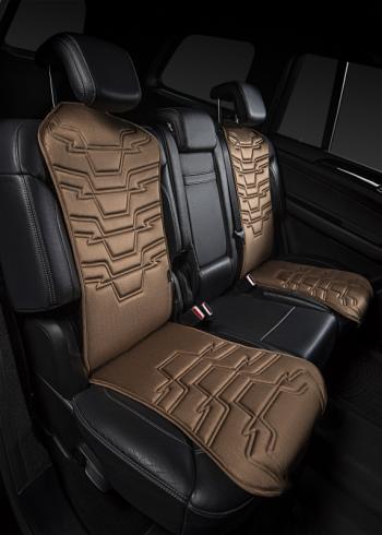 2 579 р. Накидка на сиденье (1 место Афины) ЛЮКС ст ФОРТ Lord Autofashion KIA Optima 2 MG седан (2005-2010) (бежевый, строчка коричневая )  с доставкой в г. Вологда. Увеличить фотографию 2