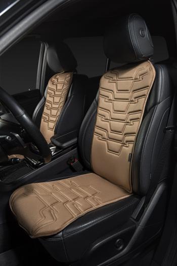 2 579 р. Накидка на сиденье (1 место Афины) ЛЮКС ст ФОРТ Lord Autofashion KIA Optima 2 MG седан (2005-2010) (бежевый, строчка коричневая )  с доставкой в г. Вологда. Увеличить фотографию 6