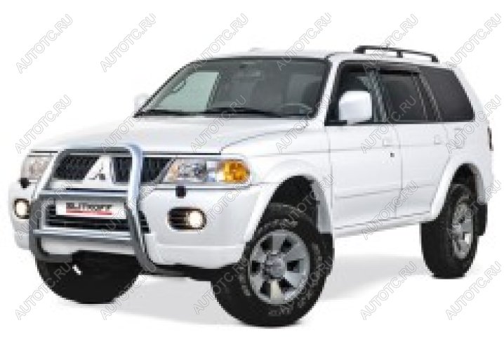 25 999 р. Защита переднего бампера кенгурятник d57 высокий Slitkoff Mitsubishi Pajero Sport PA рестайлинг (2004-2008) (нержавейка полированная)  с доставкой в г. Вологда