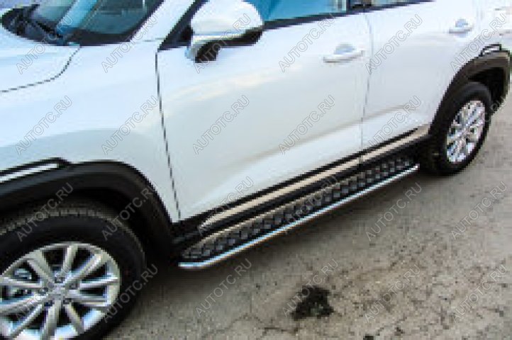 16 699 р.  Защита порогов d57 с листом Slitkoff SSANGYONG Actyon Sport (2012-2025) (нержавейка полированная)  с доставкой в г. Вологда