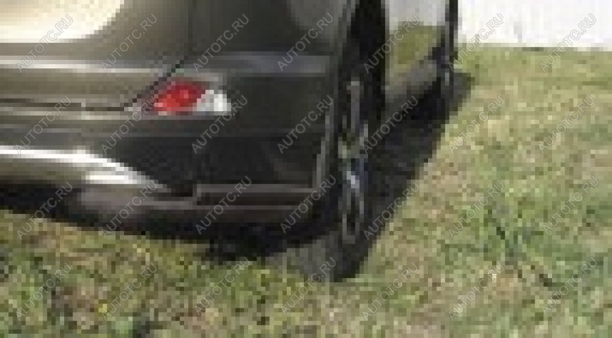 6 899 р. Защита заднего бампера уголки d57+d42 двойные Slitkoff Hyundai Tucson JM (2004-2010) ( Сталь с полимерным покрытием в цвет черный)  с доставкой в г. Вологда