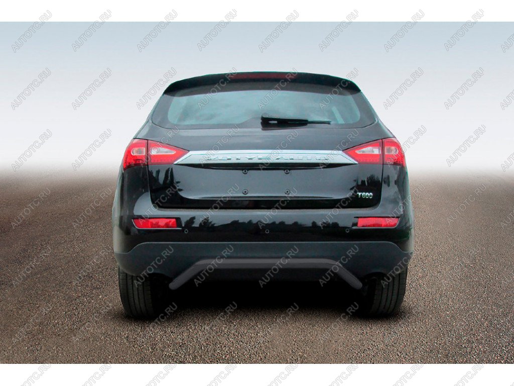 7 999 р. Защита заднего бампера d57 скоба Slitkoff Zotye T600 (2014-2021) (Сталь с полимерным покрытием в цвет черный)  с доставкой в г. Вологда