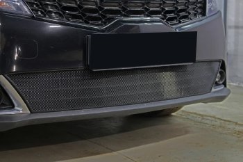 3 199 р. Защитная сетка в бампер (низ, ячейка 3х7 мм) Alfeco Стандарт KIA Rio X рестайлинг (2020-2025) (Чёрная)  с доставкой в г. Вологда. Увеличить фотографию 4