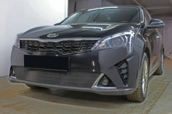 3 199 р. Защитная сетка в бампер (низ, ячейка 3х7 мм) Alfeco Стандарт KIA Rio X рестайлинг (2020-2025) (Чёрная)  с доставкой в г. Вологда. Увеличить фотографию 3