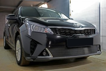 3 199 р. Защитная сетка в бампер (низ, ячейка 3х7 мм) Alfeco Стандарт KIA Rio X рестайлинг (2020-2025) (Чёрная)  с доставкой в г. Вологда. Увеличить фотографию 5