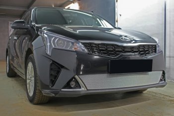3 299 р. Защитная сетка в бампер (низ, ячейка 3х7 мм) Alfeco Стандарт KIA Rio X рестайлинг (2020-2025) (Хром)  с доставкой в г. Вологда. Увеличить фотографию 4