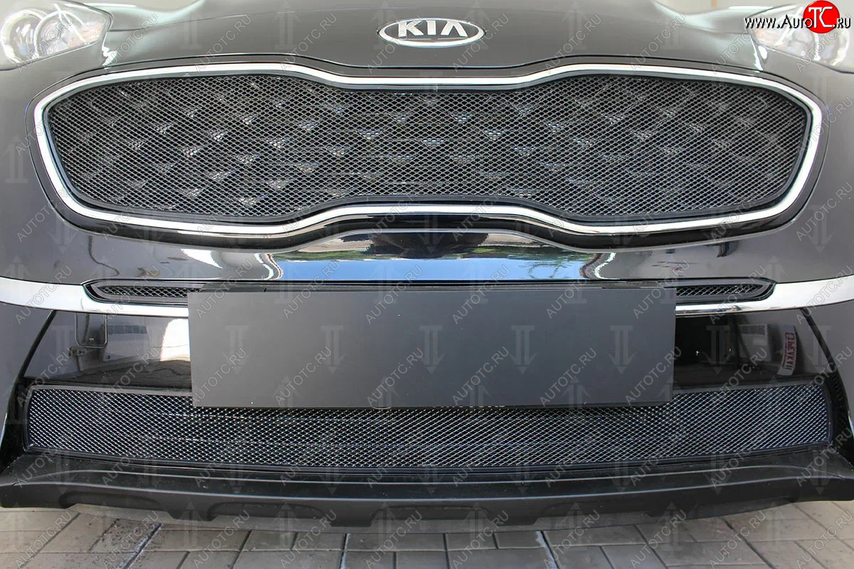 2 999 р. Защитная сетка в бампер (низ, ячейка 3х7 мм) Alfeco Стандарт  KIA Sportage  4 QL (2018-2022) рестайлинг (Чёрная)  с доставкой в г. Вологда