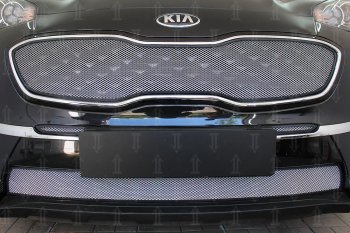 3 899 р. Защитная сетка в бампер (верх, ячейка 3х7 мм) Alfeco Стандарт  KIA Sportage  4 QL (2018-2022) рестайлинг (Хром)  с доставкой в г. Вологда. Увеличить фотографию 2