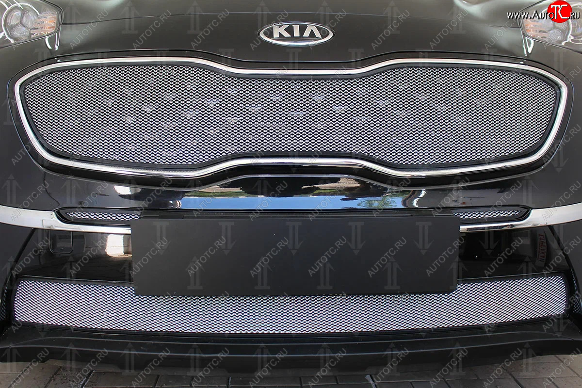 3 179 р. Защитная сетка в бампер (низ, ячейка 3х7 мм) Alfeco Стандарт  KIA Sportage  4 QL (2018-2022) рестайлинг (Хром)  с доставкой в г. Вологда