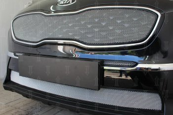 3 179 р. Защитная сетка в бампер (низ, ячейка 3х7 мм) Alfeco Стандарт  KIA Sportage  4 QL (2018-2022) рестайлинг (Хром)  с доставкой в г. Вологда. Увеличить фотографию 3