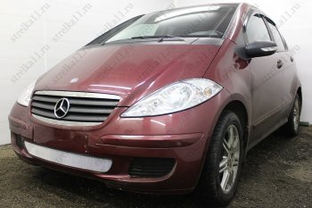 3 099 р. Защитная сетка в бампер (низ, ячейка 3х7 мм) Alfeco Стандарт Mercedes-Benz A class W169 дорестайлинг, хэтчбэк 5 дв. (2005-2008) (Хром)  с доставкой в г. Вологда. Увеличить фотографию 3