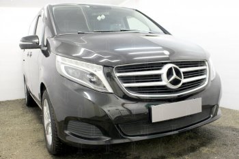3 079 р. Защитная сетка в бампер (низ, ячейка 3х7 мм) Alfeco Стандарт  Mercedes-Benz Vito  W447 (2015-2020) дорестайлинг (Чёрная)  с доставкой в г. Вологда. Увеличить фотографию 3