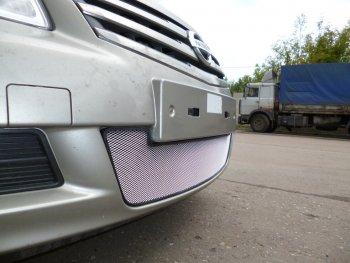 3 179 р. Защитная сетка в бампер (низ, ячейка 3х7 мм) Стрелка11 Стандарт Nissan Almera G15 седан (2012-2019) (Хром)  с доставкой в г. Вологда. Увеличить фотографию 2