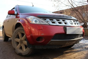 3 099 р. Защитная сетка в бампер (низ, ячейка 3х7 мм) Стрелка11 Стандарт  Nissan Murano  1 Z50 (2002-2009) (Чёрная)  с доставкой в г. Вологда. Увеличить фотографию 2