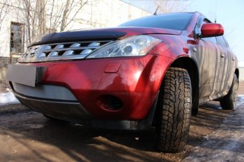 3 299 р. Защитная сетка в бампер (низ, ячейка 3х7 мм) Стрелка11 Стандарт Nissan Murano 1 Z50 (2002-2009) (Хром)  с доставкой в г. Вологда. Увеличить фотографию 4