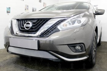 3 899 р. Защитная сетка в бампер (низ, ячейка 3х7 мм) Стрелка11 Стандарт  Nissan Murano  3 Z52 (2015-2022) дорестайлинг (Хром)  с доставкой в г. Вологда. Увеличить фотографию 4