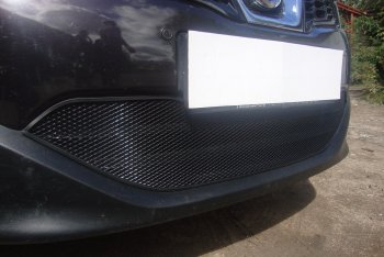 3 489 р. Защитная сетка в бампер (низ, ячейка 3х7 мм) Стрелка11 Стандарт Nissan Qashqai 1 J10 рестайлинг (2010-2013) (Чёрная)  с доставкой в г. Вологда. Увеличить фотографию 2