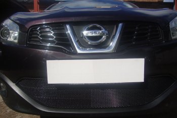 3 489 р. Защитная сетка в бампер (низ, ячейка 3х7 мм) Стрелка11 Стандарт Nissan Qashqai 1 J10 рестайлинг (2010-2013) (Чёрная)  с доставкой в г. Вологда. Увеличить фотографию 4