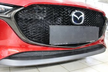 3 759 р. Защитная сетка в бампер (низ, ячейка 4х10 мм) Alfeco Премиум  Mazda 3/Axela  BP (2019-2025) хэтчбэк (Чёрная)  с доставкой в г. Вологда. Увеличить фотографию 3