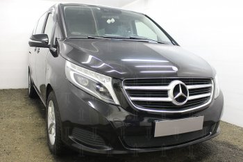 4 199 р. Защитная сетка в бампер (низ, ячейка 4х10 мм) Alfeco Премиум  Mercedes-Benz Vito  W447 (2015-2020) дорестайлинг (Чёрная)  с доставкой в г. Вологда. Увеличить фотографию 2