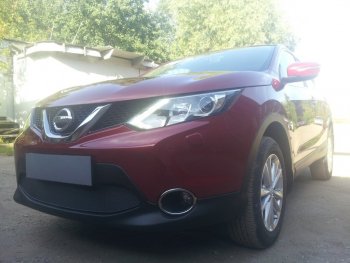 4 399 р. Защитная сетка в бампер (низ, ячейка 4х10 мм) Стрелка11 Премиум Nissan Qashqai 2 J11 дорестайлинг (2013-2019) (Чёрная)  с доставкой в г. Вологда. Увеличить фотографию 4