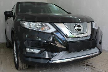 3 999 р. Защитная сетка в бампер (середина, ячейка 4х10 мм) Стрелка11 Премиум Nissan X-trail 3 T32 рестайлинг (2017-2022) (Хром)  с доставкой в г. Вологда. Увеличить фотографию 3