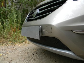 4 299 р. Защитная сетка в бампер (низ, ячейка 4х10 мм) Стрелка11 Премиум Renault Koleos 1 Phase 3 (2013-2016) (Чёрная)  с доставкой в г. Вологда. Увеличить фотографию 3