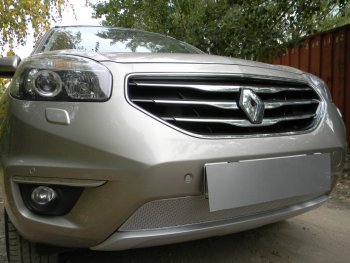 4 549 р. Защитная сетка в бампер (низ, ячейка 4х10 мм) Стрелка11 Премиум Renault Koleos 1 Phase 3 (2013-2016) (Хром)  с доставкой в г. Вологда. Увеличить фотографию 3