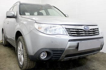 3 899 р. Защитная сетка в бампер (низ, ячейка 4х10 мм) Стрелка11 Премиум Subaru Forester SH (2008-2013) (Чёрная)  с доставкой в г. Вологда. Увеличить фотографию 4
