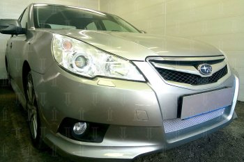 4 299 р. Защитная сетка в бампер (низ, ячейка 4х10 мм) Стрелка11 Премиум Subaru Legacy BM/B14 дорестайлинг седан (2009-2013) (Хром)  с доставкой в г. Вологда. Увеличить фотографию 3