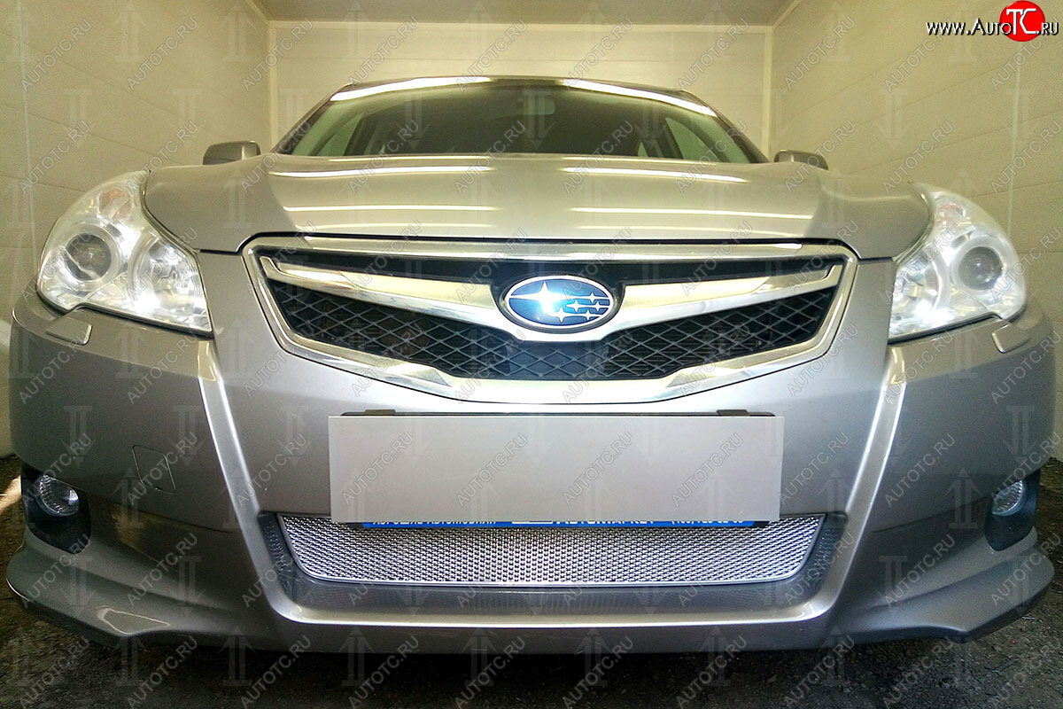 4 299 р. Защитная сетка в бампер (низ, ячейка 4х10 мм) Стрелка11 Премиум Subaru Legacy BM/B14 дорестайлинг седан (2009-2013) (Хром)  с доставкой в г. Вологда