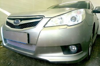 4 299 р. Защитная сетка в бампер (низ, ячейка 4х10 мм) Стрелка11 Премиум Subaru Legacy BM/B14 дорестайлинг седан (2009-2013) (Хром)  с доставкой в г. Вологда. Увеличить фотографию 4