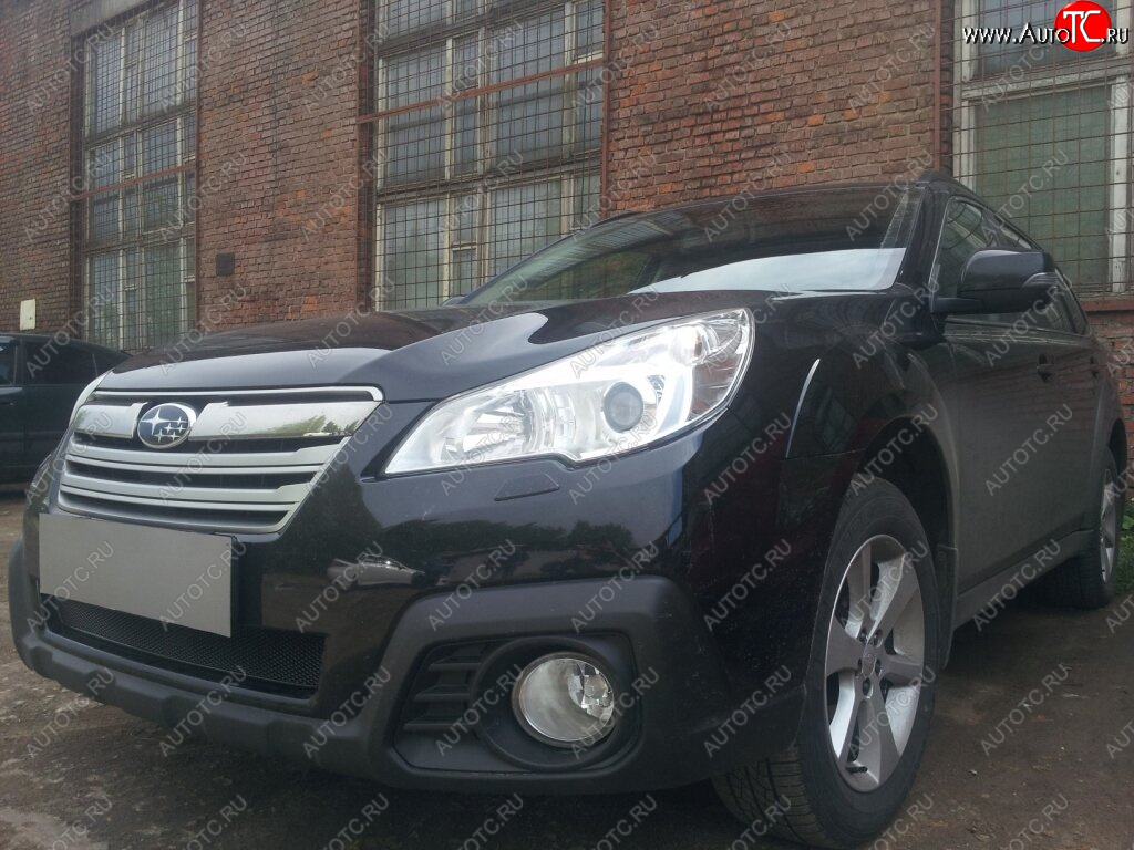 4 299 р. Защитная сетка в бампер (низ, ячейка 4х10 мм) Стрелка11 Премиум  Subaru Outback  BR, (2012-2015) B14)  рестайлинг универсал (Чёрная)  с доставкой в г. Вологда