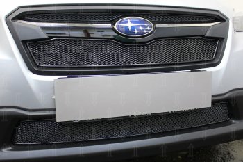 4 299 р. Защитная сетка в бампер (низ, ячейка 4х10 мм) Стрелка11 Премиум  Subaru XV  GT/G24 (2017-2021) дорестайлинг (Чёрная)  с доставкой в г. Вологда. Увеличить фотографию 2