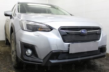 4 299 р. Защитная сетка в бампер (низ, ячейка 4х10 мм) Стрелка11 Премиум  Subaru XV  GT/G24 (2017-2021) дорестайлинг (Чёрная)  с доставкой в г. Вологда. Увеличить фотографию 3