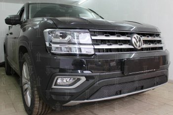 4 499 р. Защитная сетка в бампер (низ, ячейка 4х10 мм) Стрелка11 Премиум  Volkswagen Teramont  CA1 (2016-2020) дорестайлинг (Чёрная)  с доставкой в г. Вологда. Увеличить фотографию 3