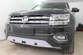 4 699 р. Защитная сетка в бампер (низ, ячейка 4х10 мм) Стрелка11 Премиум  Volkswagen Teramont  CA1 (2016-2020) дорестайлинг (Хром)  с доставкой в г. Вологда. Увеличить фотографию 4