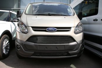 5 999 р. Сетка на бампер внешняя для FORD Tourneo Custom 2014-2017, 2 шт., черн., 15 мм, для автомобилей с передним парктроником  Форд Турнео коннект Arbori 01-170814-151  с доставкой в г. Вологда. Увеличить фотографию 1